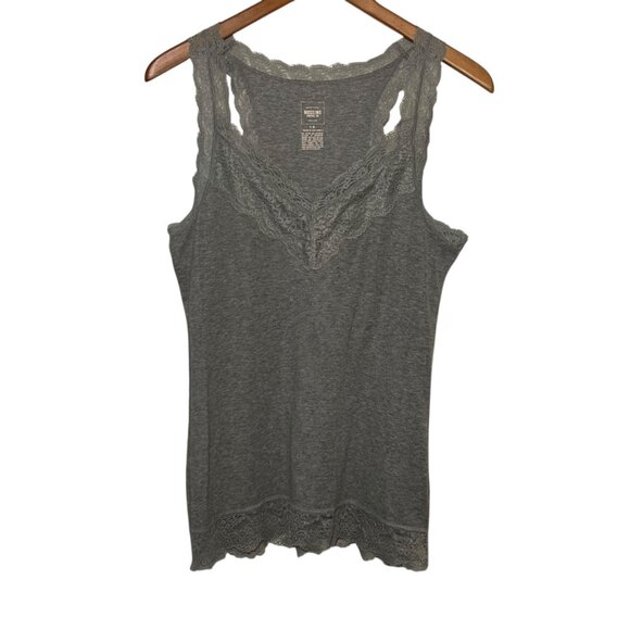 Vintage Ribbed Lace Trim Mossimo Tank Cami Longer Length Y2K Prep Target Size XL - Picture 1 of 10
